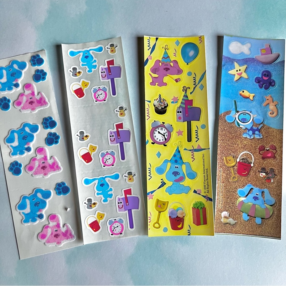 1998 Sandylion Blues Clues Sticker Sheets Lot of 4 different Vintage